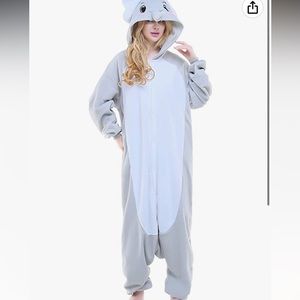 Elephant Onesie Halloween Costume Gray Pink Size Small